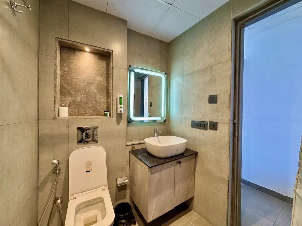 bathroom with premium fittings at Panorama 32 Mulberry Homes Noida