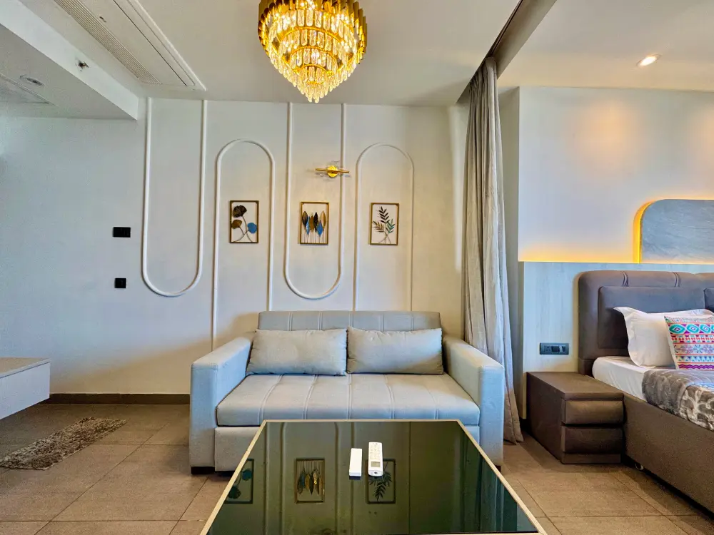 bedroom hallway interior at Panorama 32 Mulberry Homes Noida