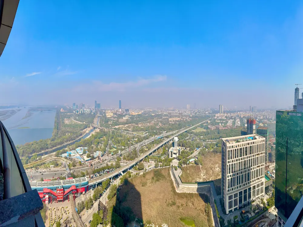 panoramic Noida skyline view from Panorama 32 Mulberry Homes