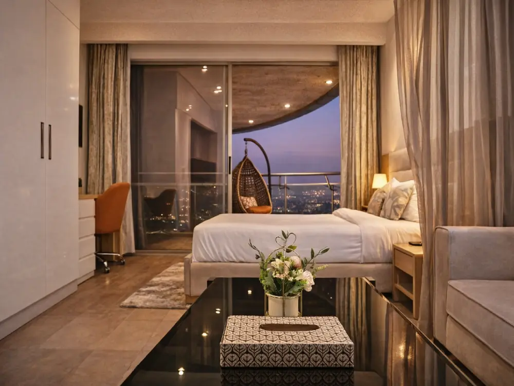 Private stay bedroom interior at Mulberry Homes, Supernova Spira Noida