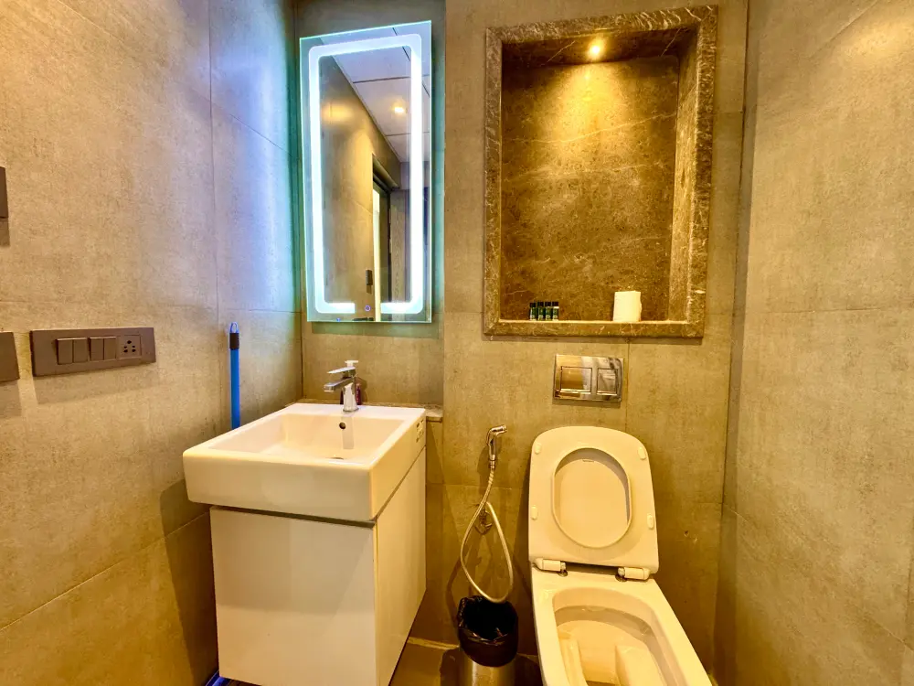 Clean bathroom with toilet at Mulberry Homes Supernova Spira Noida