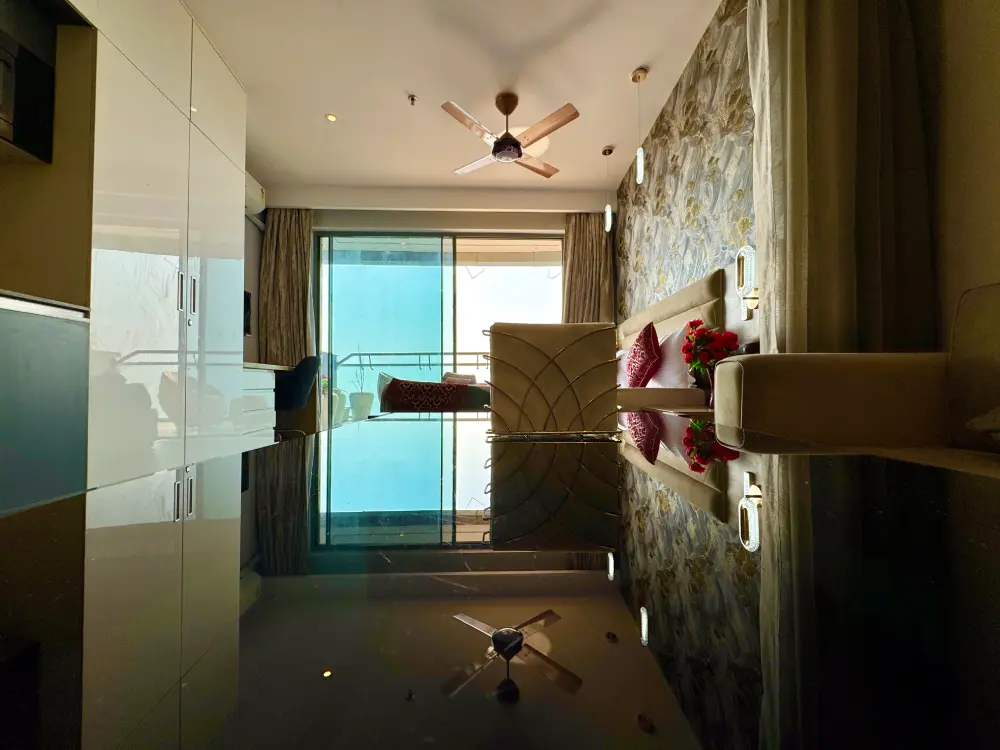 Room with mood lighting at Mulberry Homes Supernova Noida