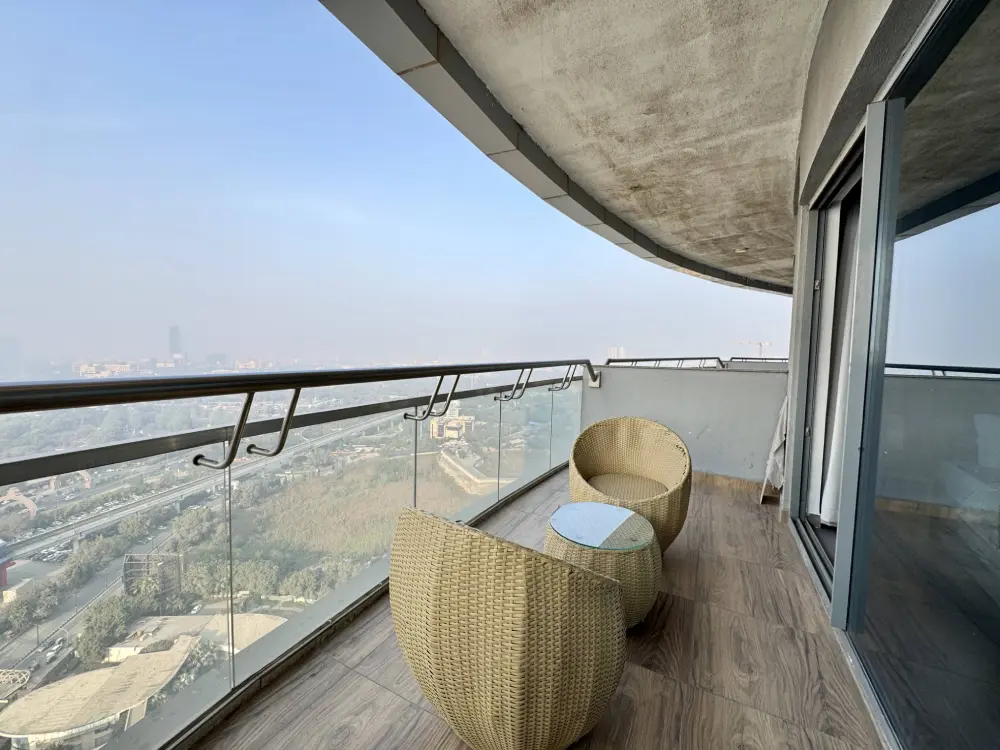 aerial panoramic view of Noida from Supernova Spira high-rise