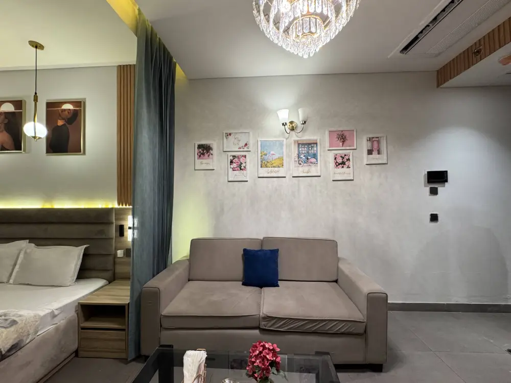 romantic room decor for couple stay at Mulberry Homes Supernova Noida