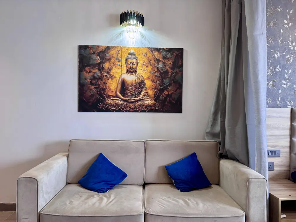 bedroom with wall art in CityGlow 28 Mulberry Homes Noida