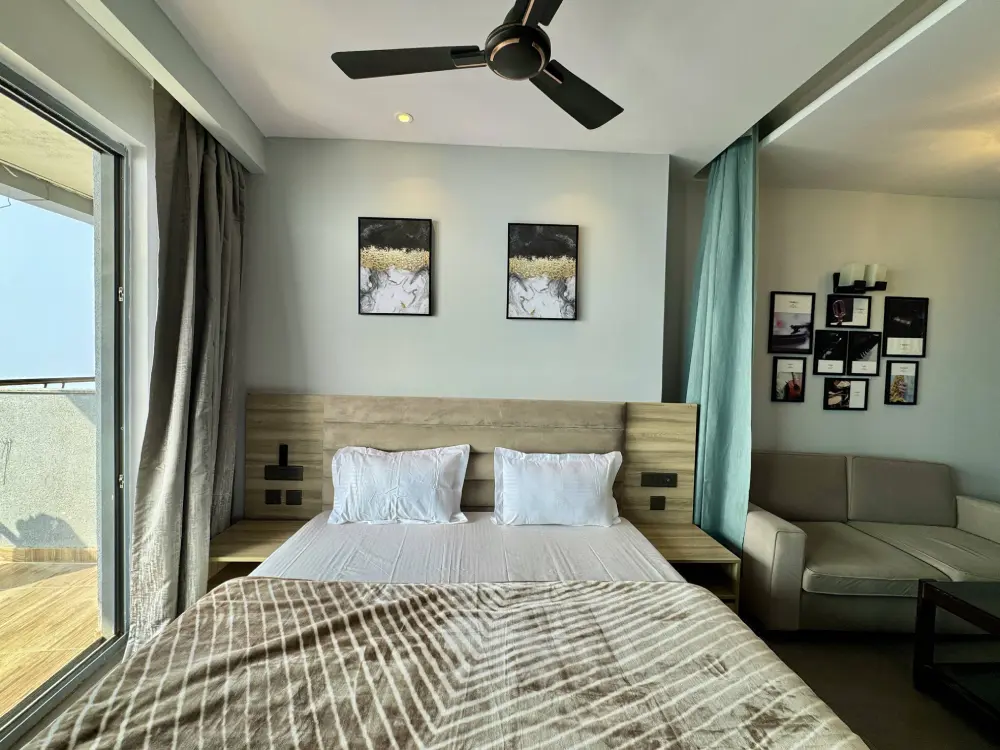 modern bedroom interior in RiverEase 29 Supernova Spira Noida