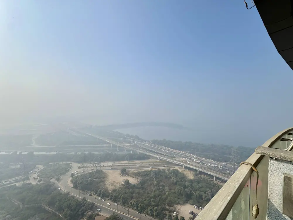 panoramic river view from floor 29 RiverEase apartment Supernova Noida