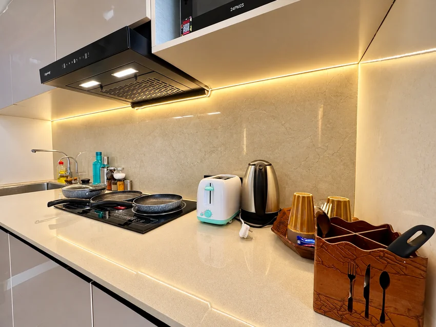 Kitchen · Fully Equipped at RiverBliss 28, Supernova Spira Noida