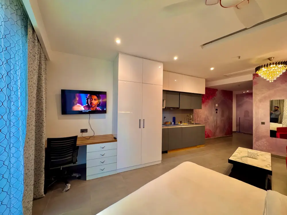 Full studio apartment view at Supernova Noida Mulberry Homes
