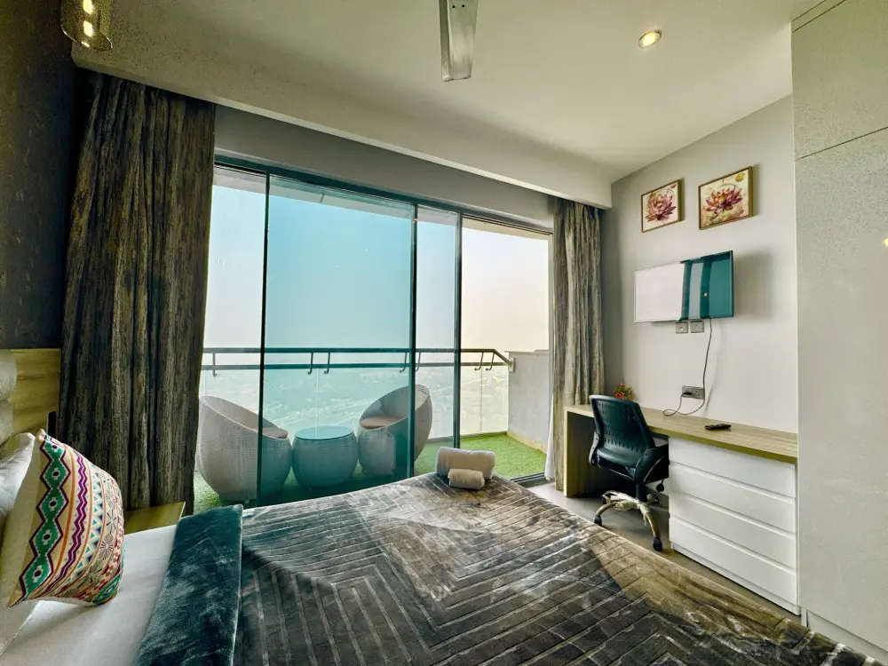 River and city view from CityGlow 28 Supernova Noida