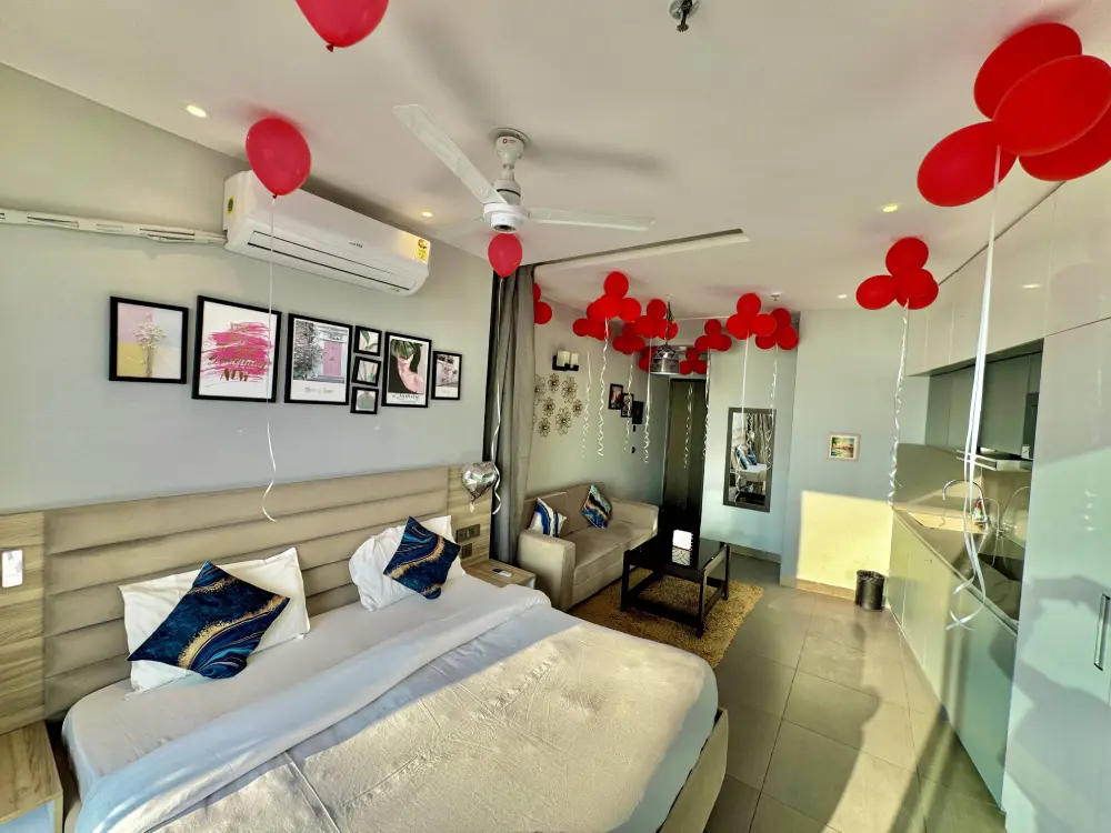 Supernova Sector 94 Noida bedroom with wall art decor