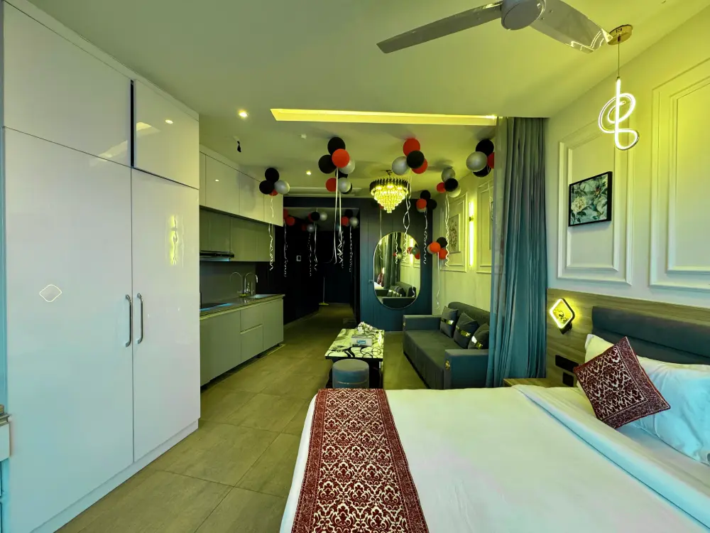 compact kitchen interior in Panorama 32 Supernova Noida