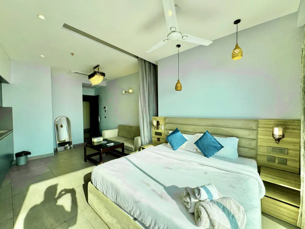 Spira Supernova Noida Airbnb bedroom interior at Mulberry Homes