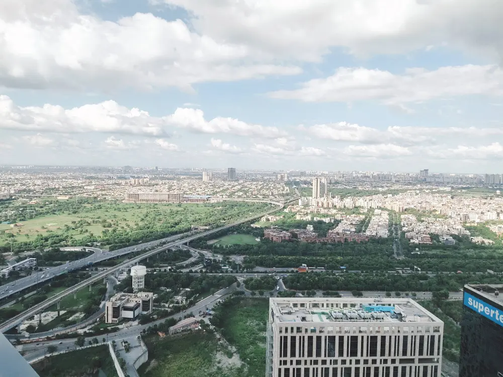 Skyline view from Supernova Spira high-rise Noida