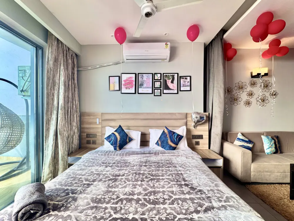 Full interior view of SkyRiver 43 river view apartment in Supernova Noida