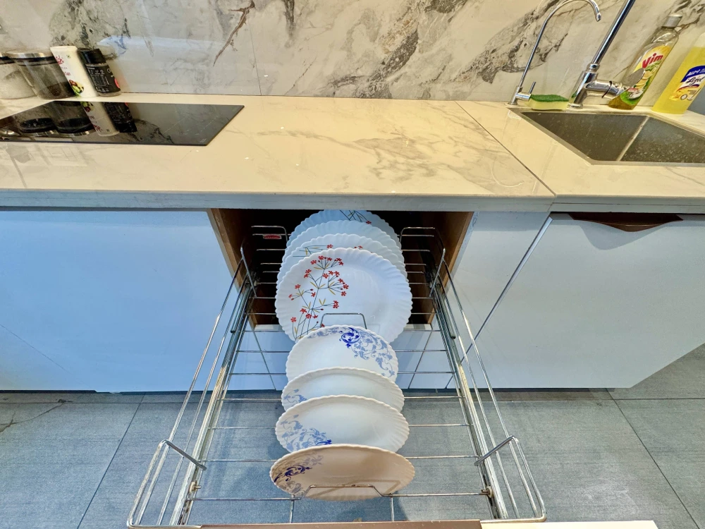 Marble design washroom in Supernova Spira apartment Noida